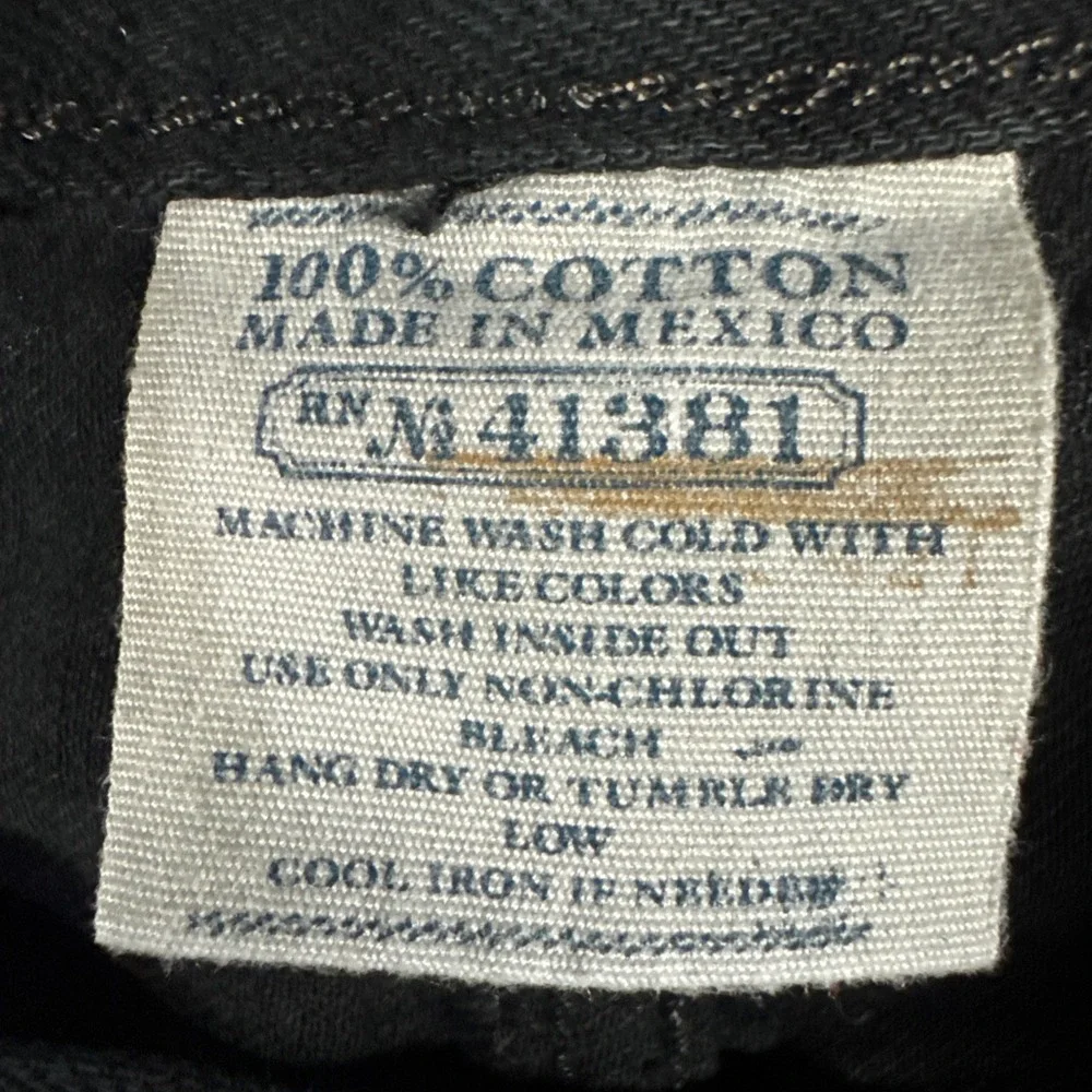 Polo Ralph Lauren Jeans Mens 42x32 Black Vintage 67 Hudson Straight Leg Denim